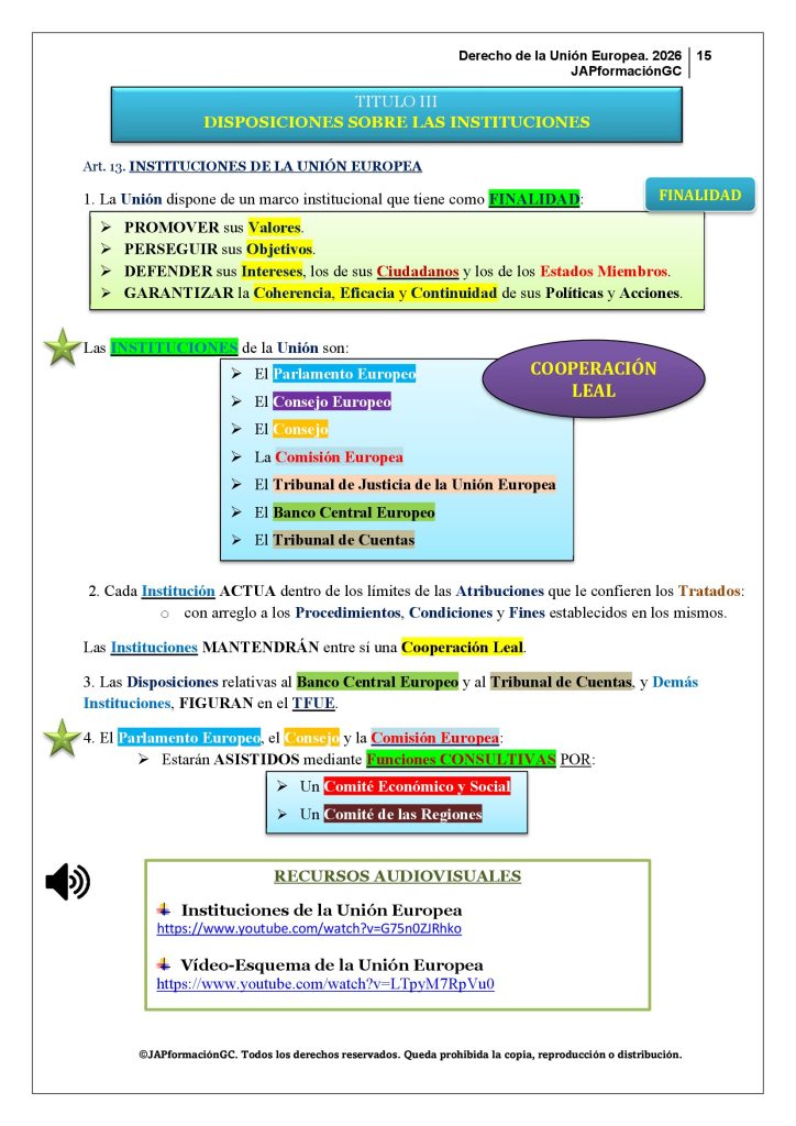 Tema 5 - Derecho de la Unión Europea | JAP Formación GC